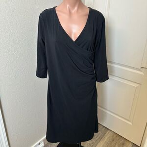 Soft Surroundings Elegant Black Wrap Dress Sz M